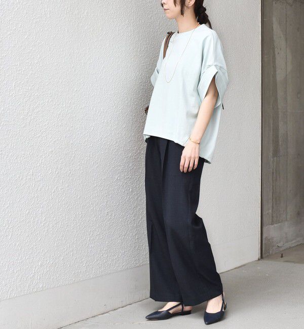 SHIPS Colors 「SHIPS Colors:〈手洗い可能〉スムース 2WAYスリーブ ニュアンス TEE◇」|Tシャツ・カットソー|