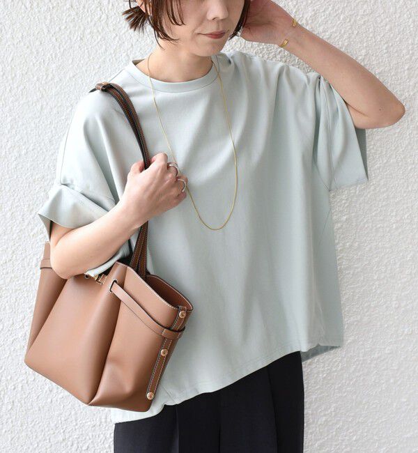 SHIPS Colors 「SHIPS Colors:〈手洗い可能〉スムース 2WAYスリーブ ニュアンス TEE◇」|Tシャツ・カットソー|
