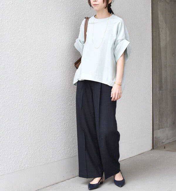 SHIPS Colors 「SHIPS Colors:〈手洗い可能〉スムース 2WAYスリーブ ニュアンス TEE◇」|Tシャツ・カットソー|