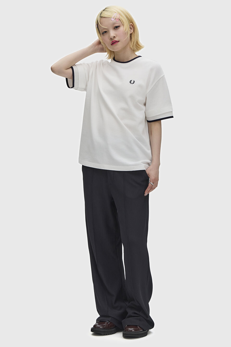 FRED PERRY 「Tipped Mesh Pique T-Shirt／ティップラインメッシュピケTシャツ」|Tシャツ・カットソー|