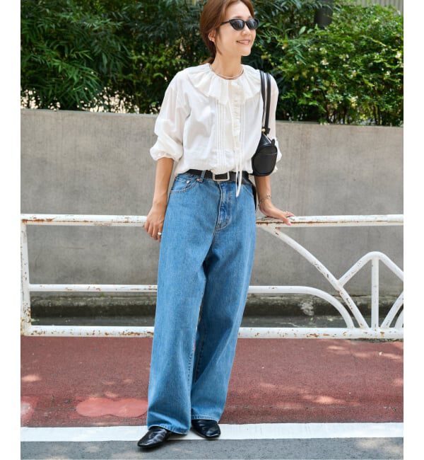 OUTDOOR PRODUCTS Usual Things「≪予約≫コットンレースフリルカラーブラウス」|シャツ・ブラウス|