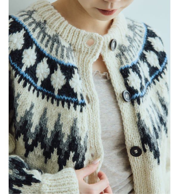 IENA LA BOUCLE「《予約》IENA LA BOUCLE ノルディックハンドニットカーディガン」|ニット・セーター|