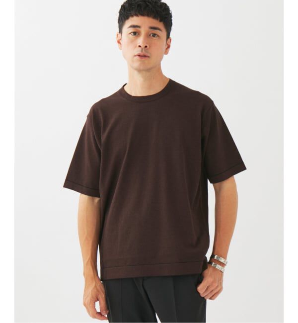 EDIFICE「マイクロ ボーダー ニット Tシャツ」|Tシャツ・カットソー|