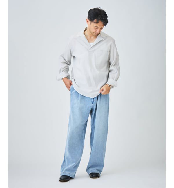 EDIFICE「Chambray Gauze プルオーバー シャツ」|シャツ・ブラウス|
