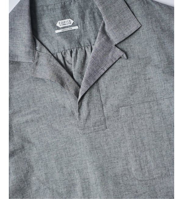 EDIFICE「Chambray Gauze プルオーバー シャツ」|シャツ・ブラウス|