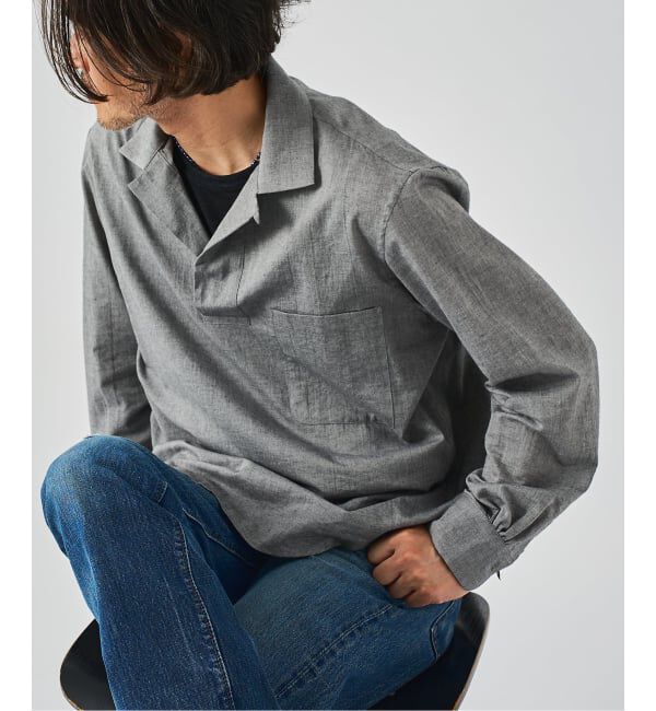 EDIFICE「Chambray Gauze プルオーバー シャツ」|シャツ・ブラウス|