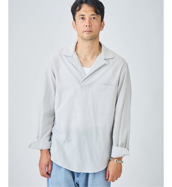 EDIFICE「Chambray Gauze プルオーバー シャツ」|シャツ・ブラウス|ホワイト A