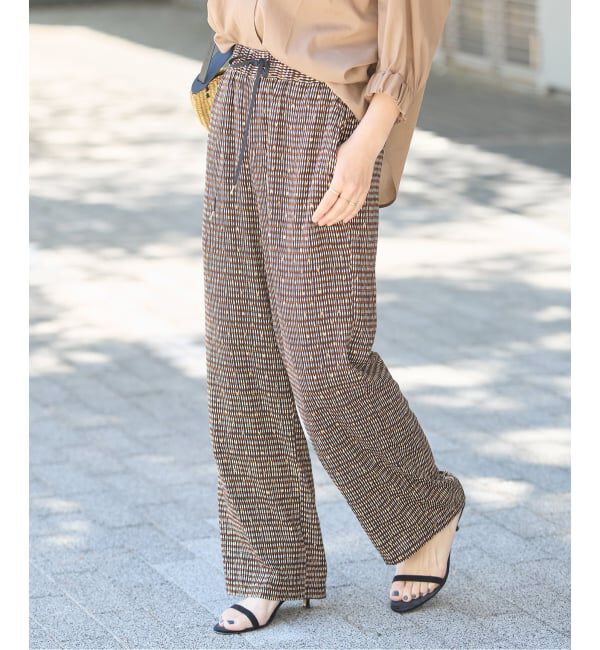 journal standard L'essage「《追加》DEVEAUX GOLDラメモノトーンイージーパンツ」|その他|ブラック A