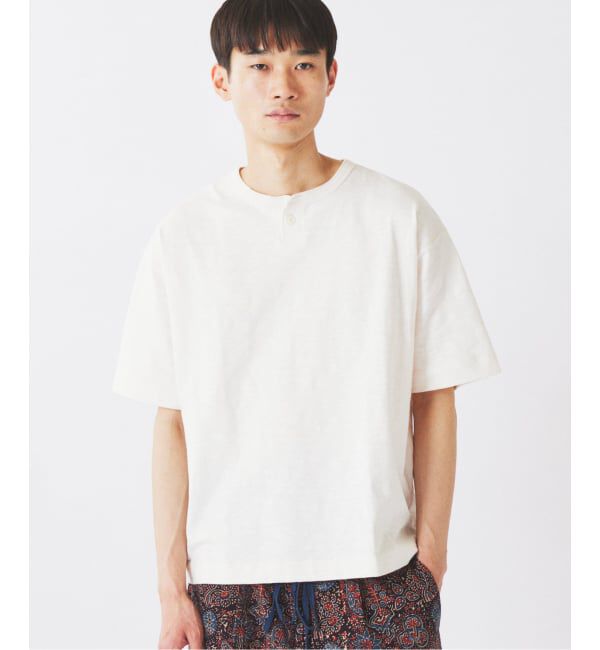 JOURNAL STANDARD relume「スラブ天竺 1ボタン ヘンリーネック Tシャツ」|Tシャツ・カットソー|ホワイト B