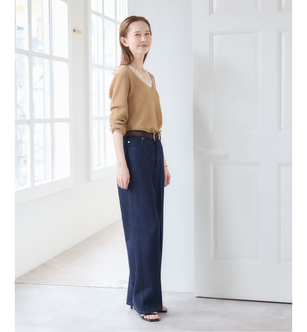 U by SPICK&SPAN「《予約》レースドッキングニット」|ニット・セーター|