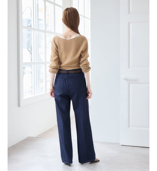 U by SPICK&SPAN「《予約》レースドッキングニット」|ニット・セーター|