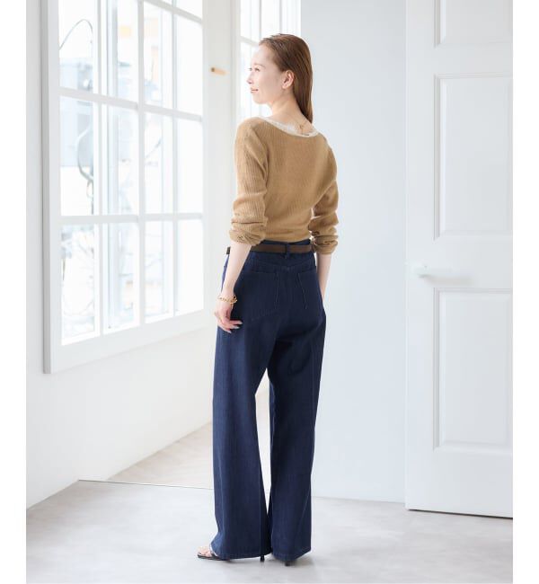 U by SPICK&SPAN「《予約》レースドッキングニット」|ニット・セーター|