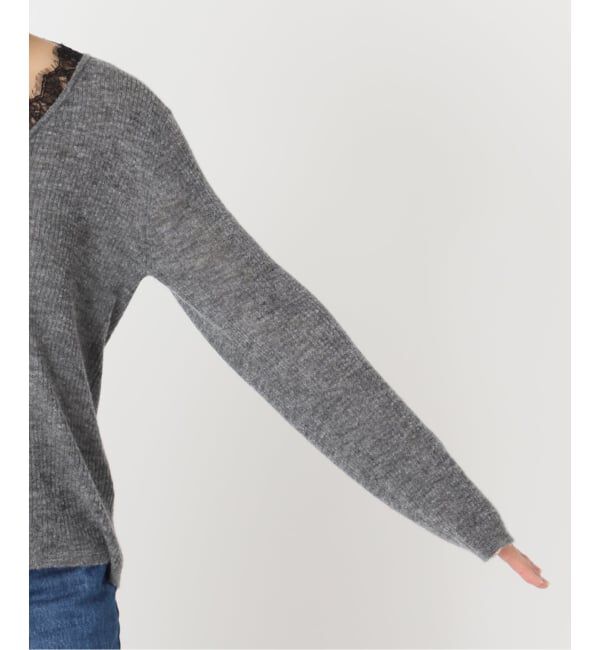 U by SPICK&SPAN「《予約》レースドッキングニット」|ニット・セーター|