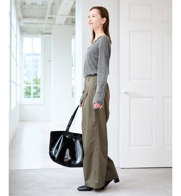 U by SPICK&SPAN「《予約》レースドッキングニット」|ニット・セーター|