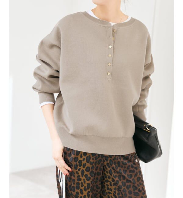 Spick and Span「《WEB限定カラー有り / 追加予約》メタルボタンヘンリーネックニット」|ニット・セーター|