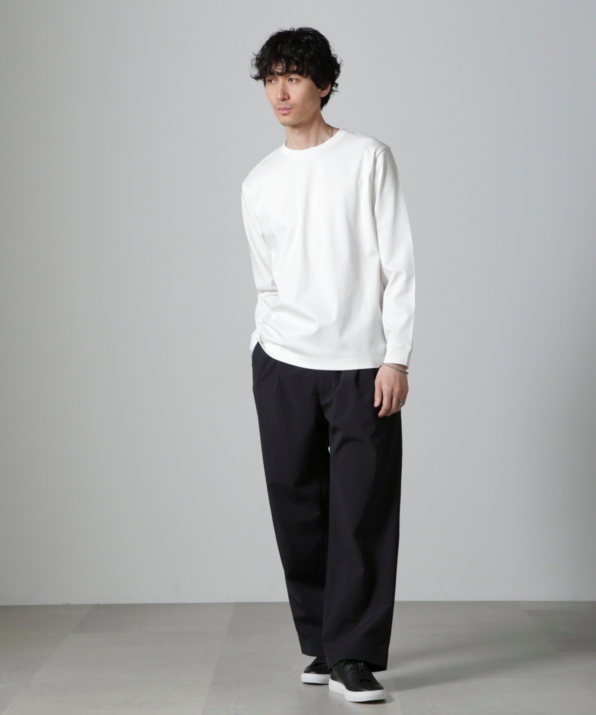 NANO universe「アンチスメルクルーネックTシャツ 長袖」|Tシャツ・カットソー|