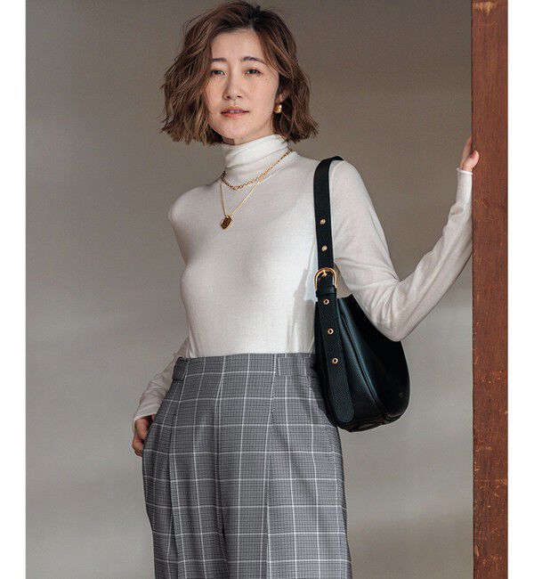 23区「【Oggi1月号/CLASSY.11月号掲載】スムージーコットン タートルネック ニット」|ニット・セーター|ホワイト系
