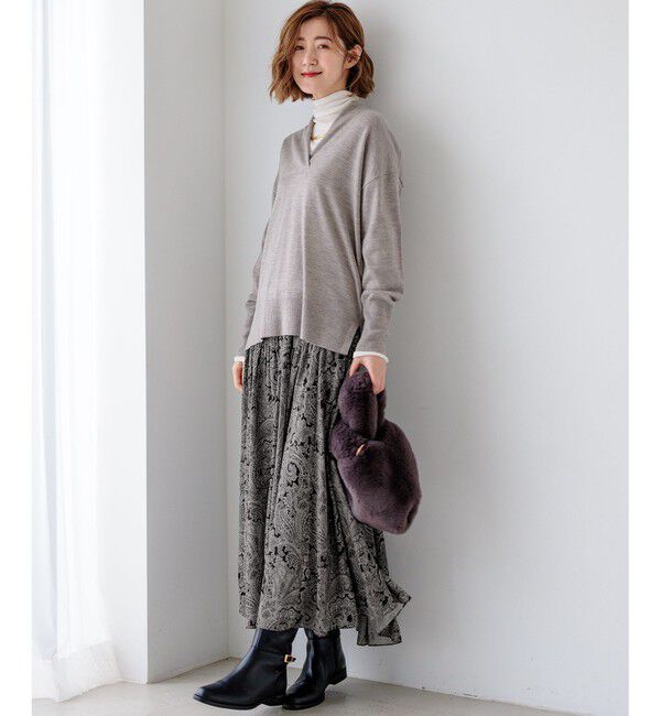 23区「【Oggi1月号/CLASSY.11月号掲載】スムージーコットン タートルネック ニット」|ニット・セーター|