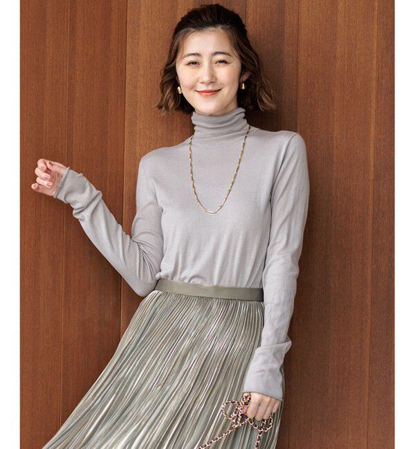23区「【Oggi1月号/CLASSY.11月号掲載】スムージーコットン タートルネック ニット」|ニット・セーター|ﾗｲﾄｸﾞﾚ