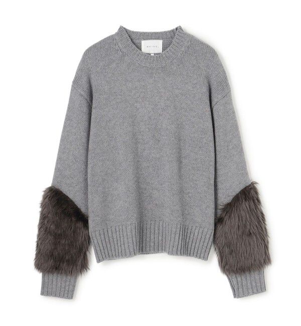 BEIGE,「【洗える・VERY NaVY12月号掲載】CHESTER / フェイクファークルーネックニット」|ニット・セーター|