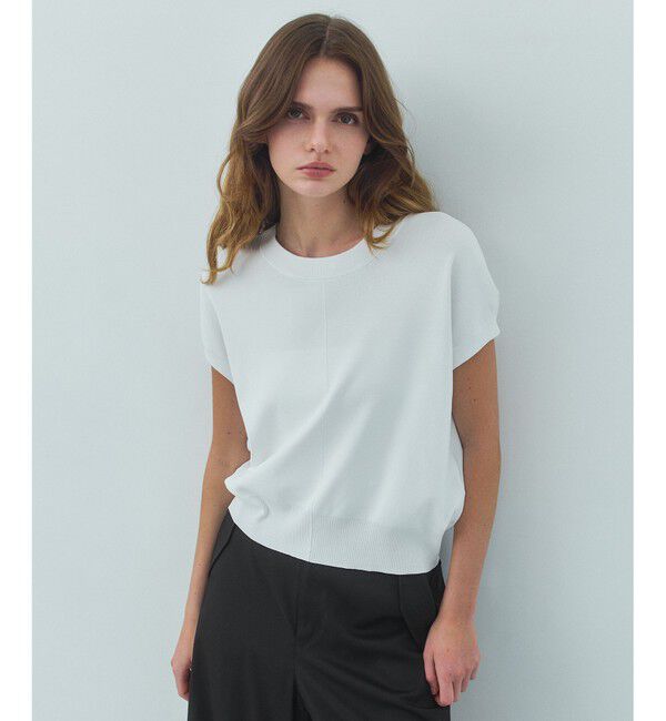 BEIGE,「【ロングセラー】LAURA / ストレッチ ドロップショルダーニット」|ニット・セーター|Ecru