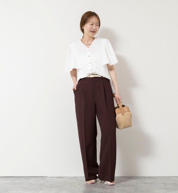 NOLLEY'S sophi「《セットアップ対応》ウォッシャブルドライツイルワイドパンツ」|その他|