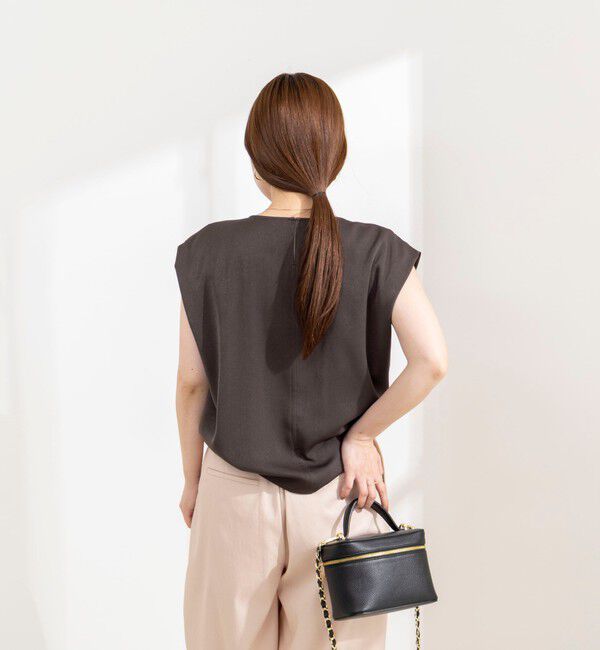 NOLLEY'S sophi「【BECシリーズ】《セットアップ対応》ウォッシャブルピーチサテンフレンチブラウス」|シャツ・ブラウス|