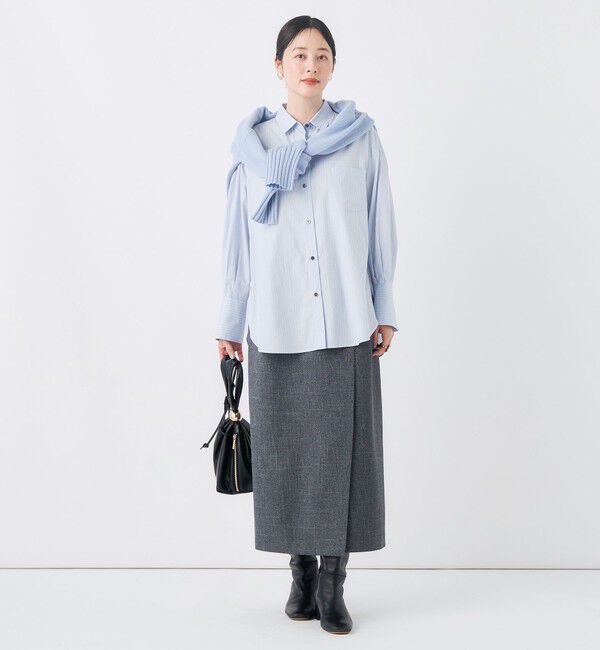 NOLLEY'S sophi「ウォッシャブル120/2ストライプオーバーシャツ」|シャツ・ブラウス|