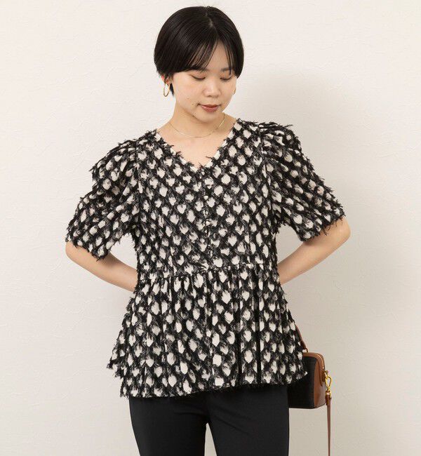 NOLLEY'S sophi「【WEB＆一部店舗限定】ラティスジャガードペプラムブラウス」|シャツ・ブラウス|