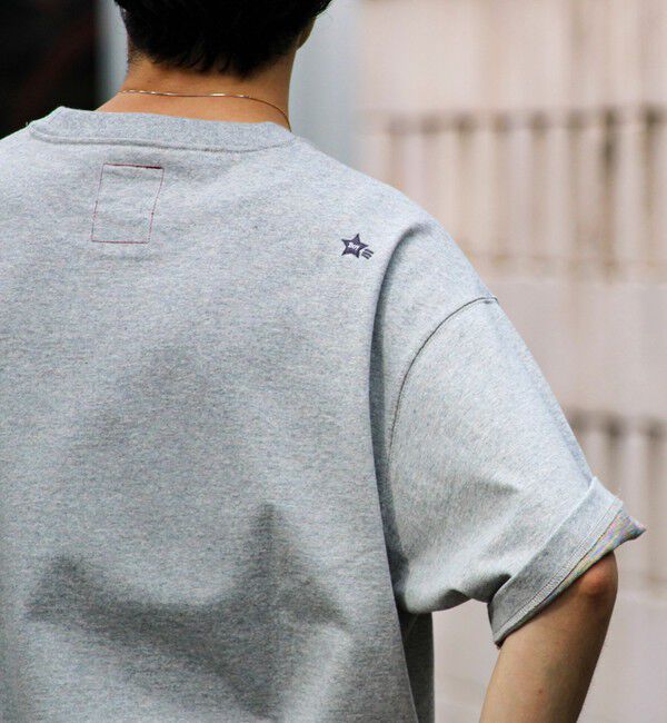GLOSTER「【BOY刺繍】裏グラデーション ワンポイント半袖Tシャツ」|Tシャツ・カットソー|ライトグレー