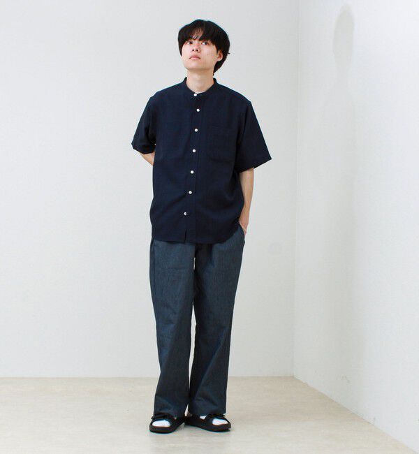 GLOSTER「【セットアップ対応】リネンライクバンドカラーシャツ」|シャツ・ブラウス|