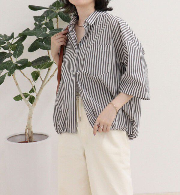 fredy emue「【人気につき半袖Ver.で再登場】汗染み軽減加工COTTON半袖シャツブルゾン」|シャツ・ブラウス|