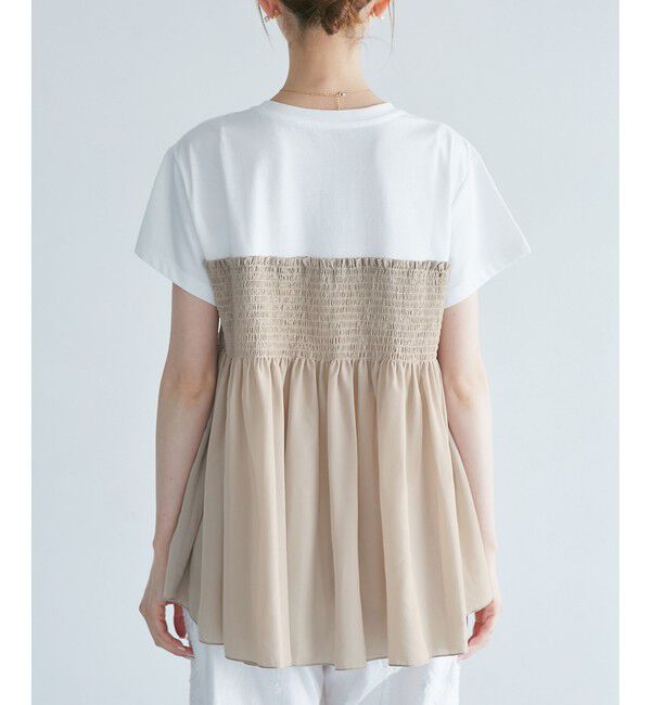 Rope&rsquo;Picnic「シャーリングドッキングハーフスリーブカットソー」|Tシャツ・カットソー|