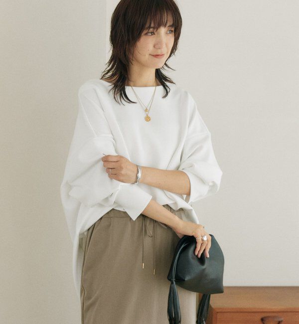  「【接触冷感/紫外線防止/防シワ】ダンボールボートネックプルオーバー」|Tシャツ・カットソー|