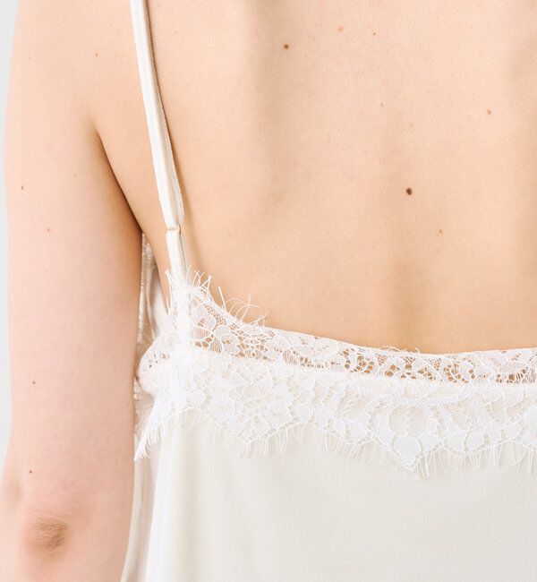  「バイアスヘムレースベロアキャミソール」|キャミソール|