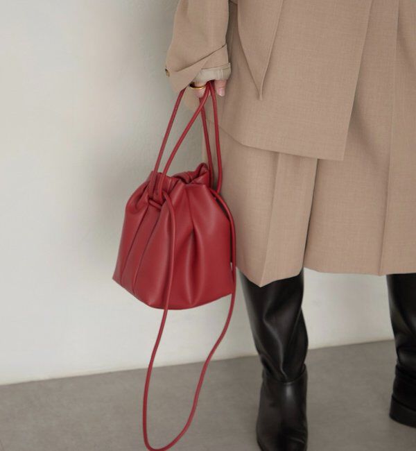  「巾着ショルダーBag」|ショルダー・メッセンジャー|レッド
