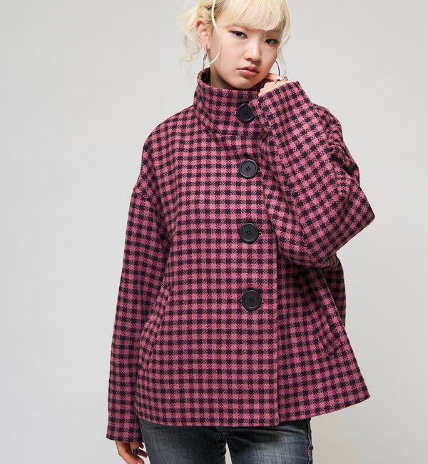  「【26AW LOOK掲載品番】ビッグボタンアシメハーフコート」|その他|
