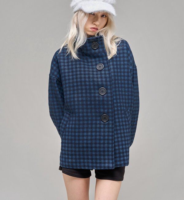  「【26AW LOOK掲載品番】ビッグボタンアシメハーフコート」|その他|