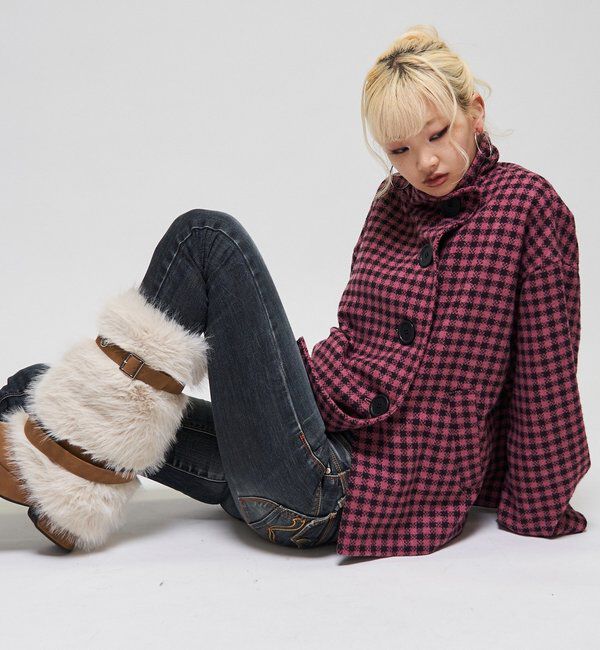  「【26AW LOOK掲載品番】ビッグボタンアシメハーフコート」|その他|