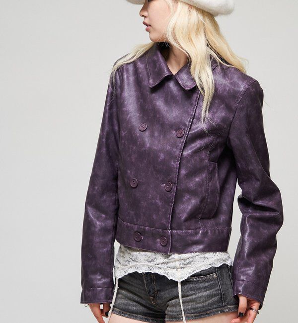  「【26AW LOOK掲載品番】スタンドレザーWジャケット」|ブルゾン・スタジャン|