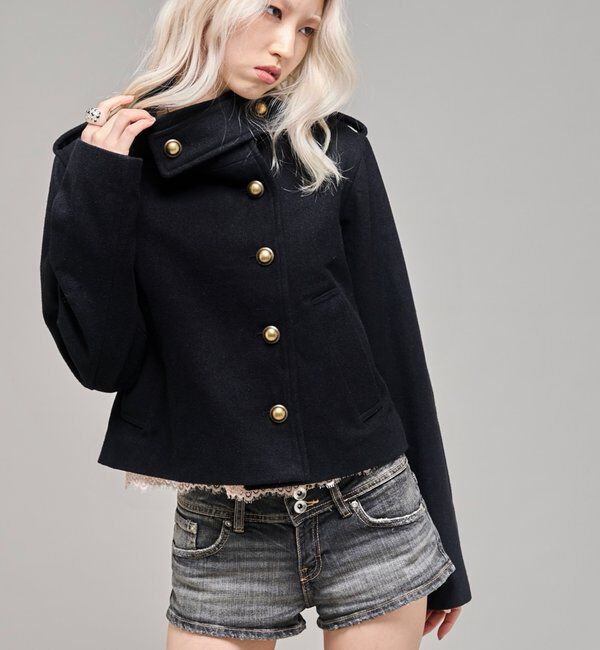  「【26AW LOOK掲載品番】スタンドネックアシメジャケット」|ブルゾン・スタジャン|
