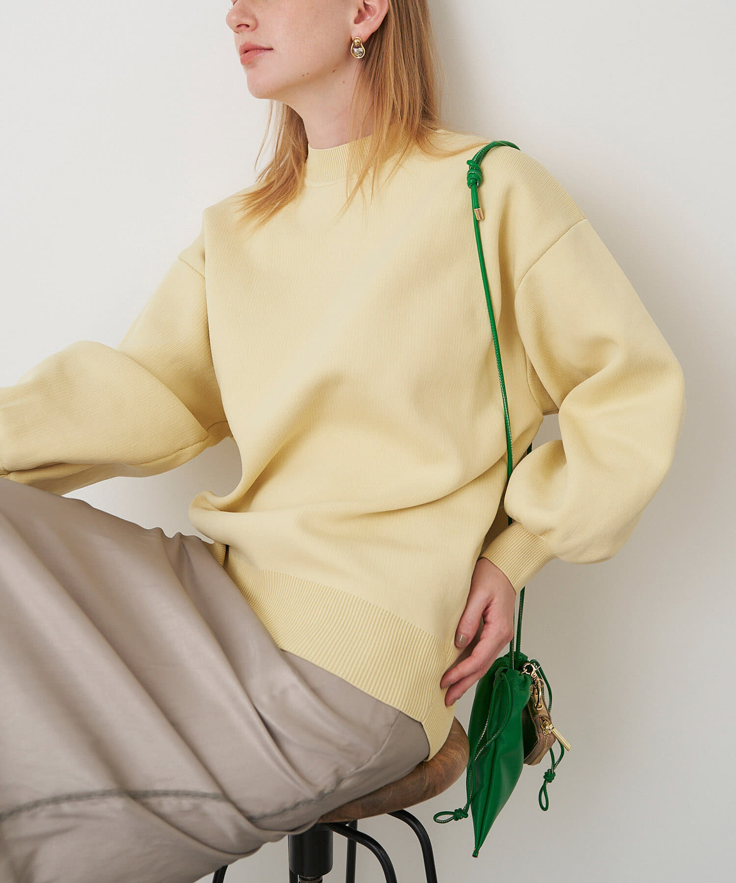 URBAN RESEARCH ROSSO「ELENDEEK　FORM SLEEVE OVER KNIT」|ニット・セーター|イエロー