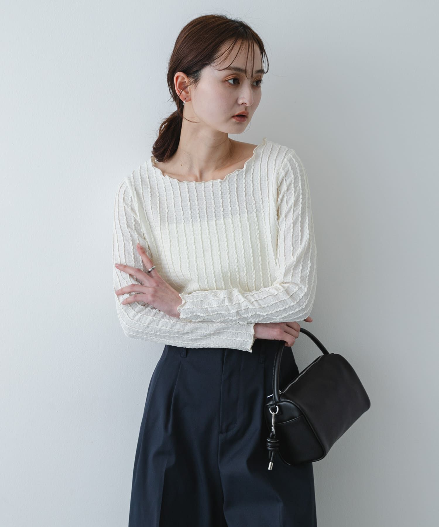 SENSE OF PLACE by URBAN RESEARCH「ジャガードクロップドトップ」|Tシャツ・カットソー|