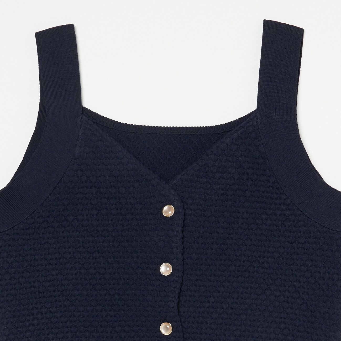HELIOPOLE「HELIOPOLE POPCORN KNIT BIJOU BUTTON VEST」|ニット・セーター|