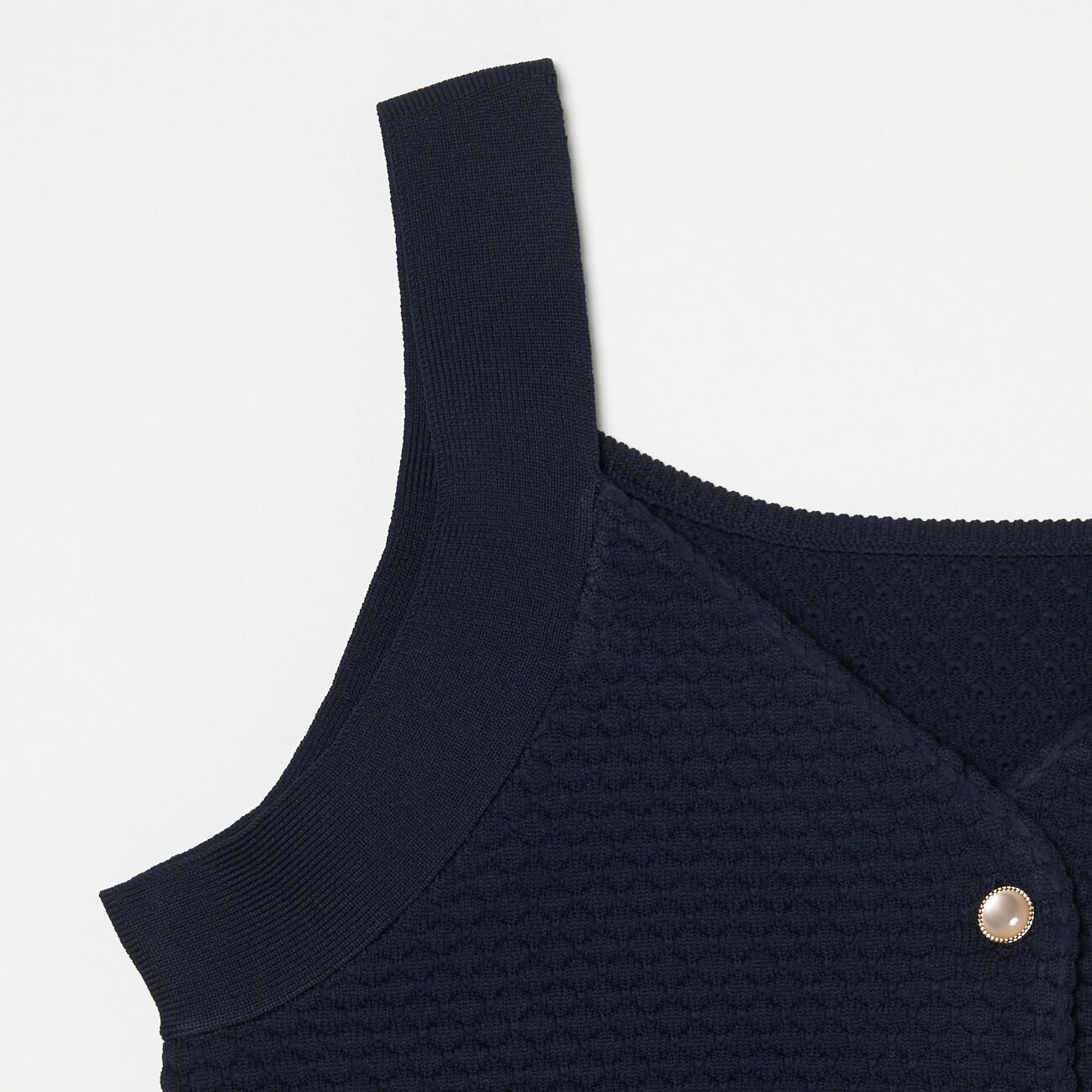 HELIOPOLE「HELIOPOLE POPCORN KNIT BIJOU BUTTON VEST」|ニット・セーター|
