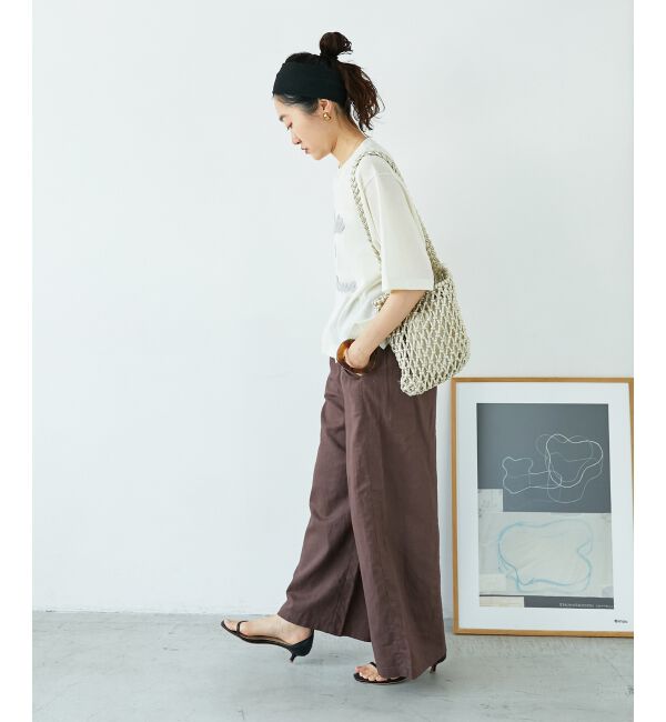  「《手洗い可能》シアー刺繍ハーフスリーブニット」|ニット・セーター|