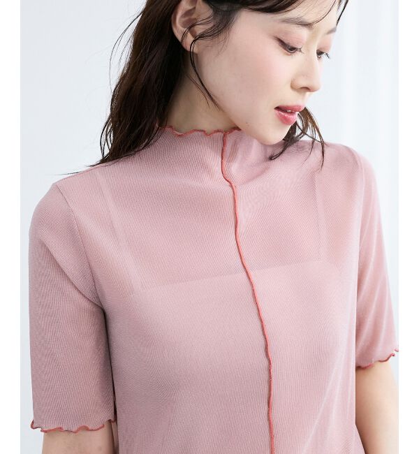  「《WEB限定アイテム》メロウシアーハイネックトップス」|Tシャツ・カットソー|ピンク