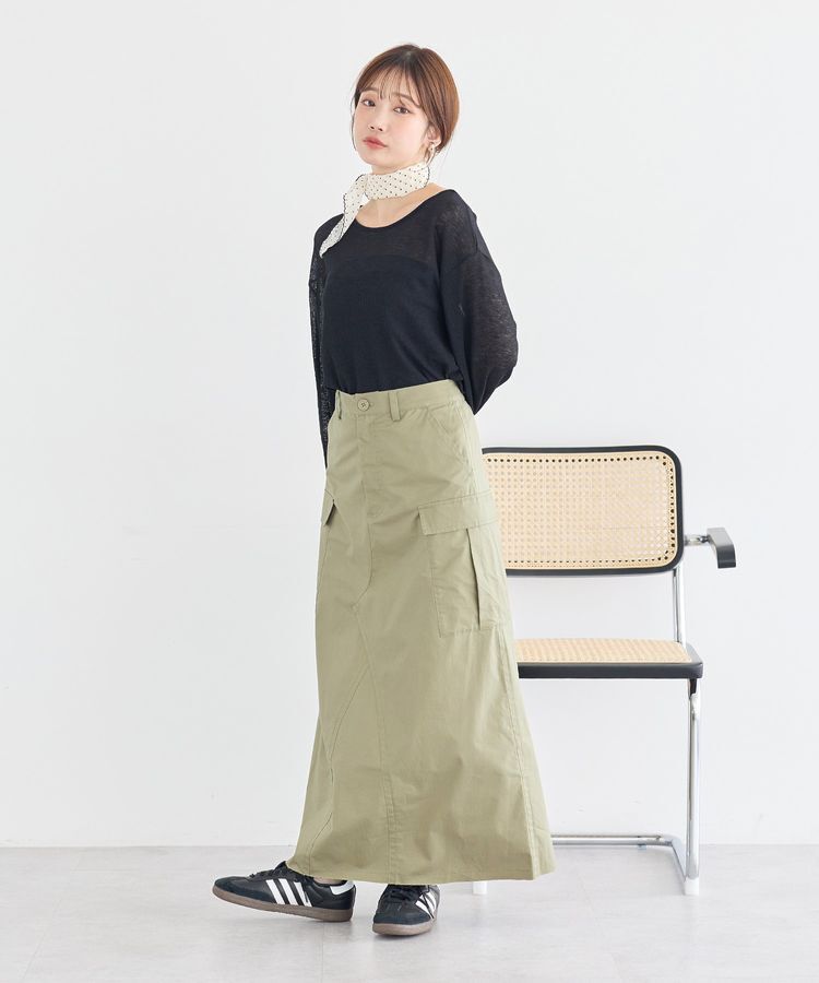 earth music&ecology「ミリタリーリメイク風スカート」|タイト|