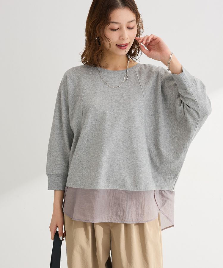 Green Parks「七分袖ドルマン裏毛シアードッキングプルオーバー」|Tシャツ・カットソー|