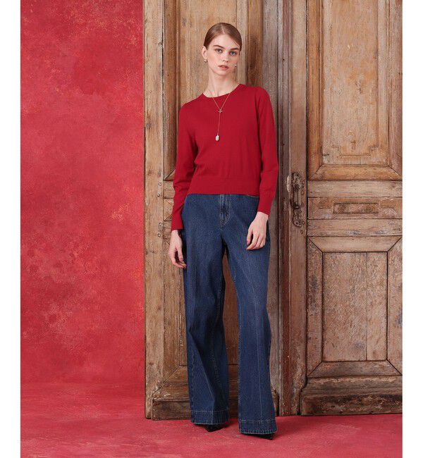 LOULOU WILLOUGHBY「ハイウエストワイドデニムパンツ」|デニム|
